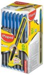 MAPED Ball pen Set of 50 (Dark Blue)|50 Blue Pens|1mm Nib Ball Pens|Smooth Gliding With Amazing Writing Experience|Triangular Shape For Easy Grip