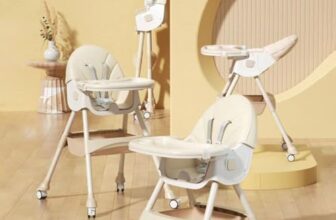 StarAndDaisy Baby High Chair Recline Highchair/Baby Feeding Chair with Height Adjustable Seate/Upgraded Kids High Chair with Wheel and PU Cushion pad (Ligh Yellow)