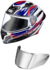Studds Thunder Full Face Helmet D8 with Clear Visor (White N1, M)
