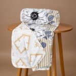 BSB HOME All-Season AC Dohar for Single Bed | 100% Microfiber | Lightweight Breathable Reversible 2 Layer Dohar Blanket for Summer & Air-Conditioned Rooms – Traditional Prints, White and Grey