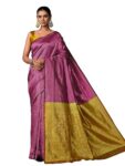 EthnicJunction Women’s Banarasi Silk Woven Saree With Blouse Piece (Pink Yellow)