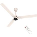 Polycab Wizzy Plus 1200mm 5-Star BLDC, Remote Ceiling fan for Living Room| 55% Energy Saving, 100% Copper, High Air Delivery, Reversible & Timer | 3+1 yr Warranty【Beige Rosegold】