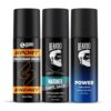 BEARDO Sport Energy Deodorant Spray for Men 150ml, Mariner Captain Jack 120ml & Power Perfume Deo 150ml (Set of 3)
