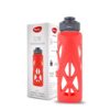 Pigeon 750 ML Clear Glass Water Bottle with Protective Silicone Cover | Glass Water Bottle for Office, Home, Fridge, Gym, Travel | BPA Free Glass Bottle | Red