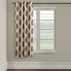 Cortina Striped Light-Filtering Polyester Curtains 5 feet Long Set of 1 for Window [ Opacity: 50-60%, Color: Brown, Printed Curtain -130 GSM ]