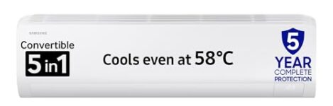 Samsung 1 Ton 3 Star Digital Inverter Split AC (Faster & Powerful Cooling even at 58 Degree C, 100% Copper, 5 year comprehensive warranty, 5 Step Convertible, AR50F12D0LHNNA, White)