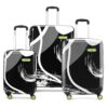 Skybags Pp Hard Shell Spinner Wheels Splash Set (55+65+75 cm) | Printed Luggage Trolley Set with 8 Wheels and in-Built Combination Lock | Unisex (Black), Large
