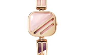 Titan Raga New You Quartz Analog Mother of Pearl Dial with Rose Quartz dial Cover Gold Stainless Steel Watch for Women-95192WM01