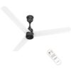 Polycab Wizzy Plus 1200mm 5-Star BLDC, Remote Ceiling fan for Living Room| 55% Energy Saving, 100% Copper, High Air Delivery, Reversible & Timer | 3+1 yr Warranty【Matt White Black】