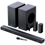 ZEBRONICS Juke BAR 9850 7.2.2 (5.2.4) Channel Soundbar, 725 Watts, Dolby Atmos, HDMI eARC, Optical, Dual Wireless (Subwoofer + Satellites), Wireless UHF Microphone, RGB LED, Powerful Bass