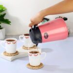 Cello Bristo Vacusteel Carafe | Hot and Cold Carafe | Double Walled Vaccum Insulation Tea/Coffee Pot | Great for Serving Coffee, Tea, or Other Beverages | 1250ml, Pink