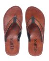 LEACO Flip X Men Slippers Faux Leather Premium Slipper/Flip Flop | Durable | Anti-Slippery TPR Sole|Extra Cushioned | Stylish and Comfortable (Brown, numeric_9)