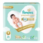 Pampers Premium Care Pant Style Baby Diapers, Small (S), 26 Count, 4-8 kg, All-in-1 with 360 Cottony Softness Diapers