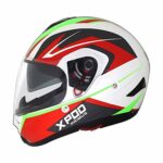 TVS XPOD Primus Helmet for Men-Dual Visor, ISI DOT Certified, EPS Impact Absorption-Premium Bike Helmet for Safety & Comfort (White-XL)