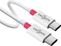 Callmate USB Type C Cable 2 A 1.5 m A 2.0 Tough Unbreakable Braided Nylon(Compatible with For All Smart Phones, White C To C, One Cable)