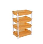 ARISTO Plastic Storage Rack 4 Shelfs, Brown (1 Piece), Medium (VR10931)