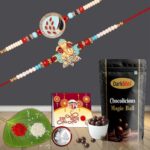 Rakhi Combo For Brother with Chocolate Gift,RakhiForBrother Gretingcard, Rolichawal, PoojaCoin, Best Rakhi Gift For Brother