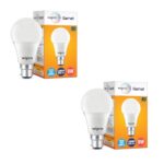 wipro Garnet 9W LED Bulb for Home & Office |Cool Day White (6500K) | B22 Base|220 degree Light coverage |4Kv Surge Protection |400V High Voltage Protection |Energy Efficient | Pack of 2