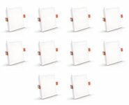 Crompton Star Lord 3IN1 | Recessed Downlighter | 5W | Square | 3IN1 Mood Lighting | Multi-colour | Pack of 10 | False Ceiling mounted | BIS Safe Wire