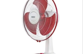 Usha Striker Plus Table Fan | 400Mm Sweep Size | 2100 Rpm | Jerk-Free & Uniform Oscillation | Aerodynamic Blade Design For High Air Delivery | Anti-Rust Protection | 100% Copper Motor | (Maroon)