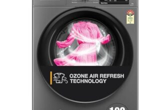 Whirlpool 9 Kg Ozone Technology 5 Star Inverter Front Load Fully Automatic Washing Machine With In-Built Heater (Xo9012Bym52E, Midnight Grey, 100+ Tough Stains, 1200 Rpm)