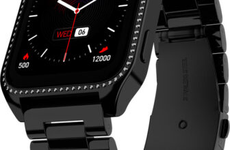Fire-Boltt Xelor Luxury Stainless Steel, 45.2Mm (1.78) Amoled, 368*448 Px Diamond Studded Smartwatch(Black Strap, Free Size)