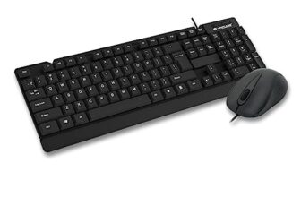 Lapcare E9 Wired Keyboard And Mouse Combo | 104 Uv Coated Keys, Spill Resistant | Slim & Ergonomic Design | Usb Plug & Play | 1000 Dpi Optical Mouse For Home & Office (Black)