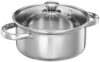 Amazon Brand – Solimo Flat Bottom Casserole With Glass Lid | 3L | 20 Cm | Silver