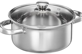 Amazon Brand – Solimo Flat Bottom Casserole With Glass Lid | 3L | 20 Cm | Silver