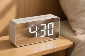 Vaanar Sena Smart LED Mirror Alarm Clock with Temperature & Date Display | Digital Table Clock with Auto Light Sensor, Loud Alarm for Heavy Sleepers – Ideal for Bedroom & Office (Mirror Finish)