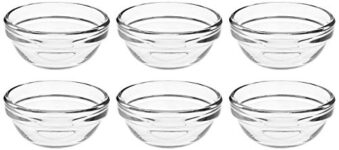Amazon Brand – Solimo Glass Solid Bowls set (6 pieces, 75ml), Transparent