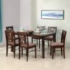 @home By Nilkamal Alice 6 Seater Solid Wood Dining Table Set with 6 Chairs for Kitchen & Dining Room(Melamine Finish, Antique Cherry)