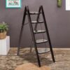 amazon basics Clamber Max – Non-Trip and Flat-Foldable Step Ladder, with Anti-Skid Steel Steps, 5 Steps (Steel, Matte Black)