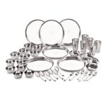 Home Neelam Stainless Steel 24 Gauge Premium 42 Pieces Dinner Set, Ideal Gifting Dinner Set, Ideal for Special Occasions Like Anniversary, Wedding, Housewarming Party, Dishwasher Safe, Silver