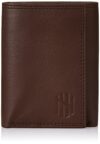 Nelle Harper Men’s Leather Trifold Wallet, Dark Brown, (NHMLWV005)