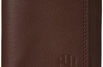 Nelle Harper Men’s Leather Trifold Wallet, Dark Brown, (NHMLWV005)