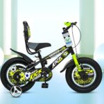 Home VESCO Kick Pro 14 T Kids Cycle with Balance Wheel & Back Rest Seat/Water Bottle | Rigid Fork, Frame 9 Inch | Ideal for 3 to 5 Years Boys & Girls (Green)