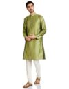 Amazon Brand – Symbol Men’s Festive Long Kurta & Pyjama Set (2pcs) (SY-A22-MNA-ETK-01A_Mehndi.Green_XL)