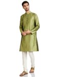 Amazon Brand – Symbol Men’s Festive Long Kurta & Pyjama Set (2pcs) (SY-A22-MNA-ETK-01A_Mehndi.Green_XL)