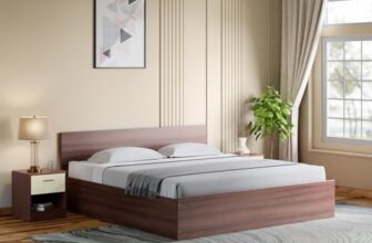 GODREJ INTERIO Bed, EWA Queen Size Engineered Wood Bed with Box Storage, 1-Year Warranty, Brown, Particle Board