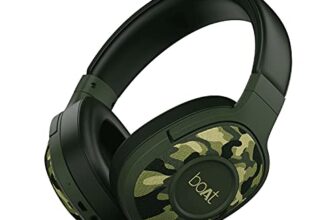 Boat Rockerz 550 Over Ear Bluetooth Headphones With Upto 20 Hours Playback, 50Mm Drivers, Soft Padded Ear Cushions And Physical Noise Isolation, Without Mic (Army Green)