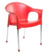 Cello Metallo Cafeteria Set of 6 Chairs (Red) | Strong and Durable | Easy to Clean | Chair for Living Room, Bed Room, Kitchen, Office Room, Outdoor | 3 Years Warranty
