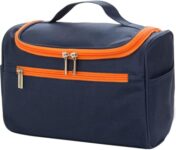 BigPlayer Nylon Compact Blue Cosmetic Bag – Zippered Makeup Organizer & Toiletry Pouch for Travel