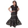 BIBA Girls Polyester Flared Printed Lehenga Set (KW5039EAW22BLK_Black_7)