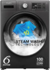 Whirlpool 8 kg 5 Star Inverter Steam Technology, 100+ Tough Stains, 6th Sense Soft Move Fully Automatic Front Load Washing Machine with In-built Heater Grey(XS8014BWME)