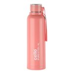 Home Cello Puro Steel-X Benz 900 Inner Steel Insulated Water Bottle 650ml, Peach | ISI Certified | BPA Free, Leakproof | Sturdy & Durable | Ideal for Office, College, Gym, Cycling, Camping & Outdoor Sports