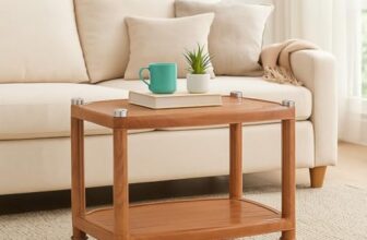 Nilkamal CENTBL2 Contemporary Center Trolley Coffee Table/Tea Table/Teapoy for Home/Living Room/Office & Outdoor in Pear Wood Color (Actual Color May Vary)