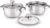 Classic Essentials Stainless Steel Marvel Casserole with Glass Lid Pack of 2 Cook and Serve Casserole Set(1050 ml)