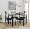 Amazon Brand – Solimo Dorado Glass 4 Seater Dining Set (Black)