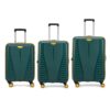Aristocrat Airpro Plus 3 Pc Set Cabin 55Cm(Small) Check-in 66Cm(Medium) Check-in 76Cm(Large) 8 Wheels Trolley Bags for Travel Hard Case Luggage with TSA Lock (Green) | 7-Year Warranty